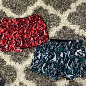 High waisted stretchy athletic shorts
